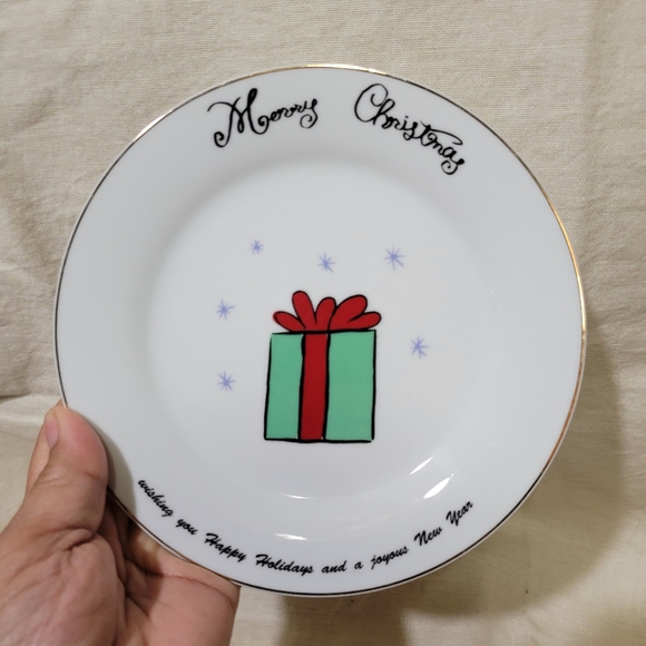 Merry Brite Christmas Set of 4 SALAD Plates MB - Picture 4 of 7